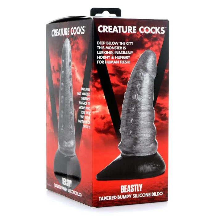 XR Brands Dildos Creature Cocks Beastly Tapered Bumpy Silicone Dildo Silver 21 cm Bumpy Dildo XR Brands Dildos Creature Cocks Beastly Tapered Bumpy Silicone Dildo Silver 21 cm Bumpy Dildo
