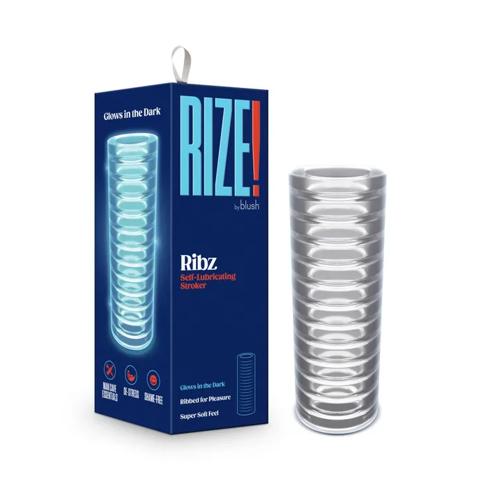 Dildos Blush Rize By Blush Ribz Glow in the Dark SelfLubricating Stroker Clear Dildos Blush Rize By Blush Ribz Glow in the Dark SelfLubricating Stroker Clear