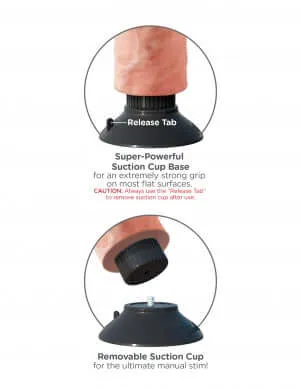 King Cock 6 inches Cock Beige Vibrating Posable Spine Real Deal Pipedream Products Dildos
