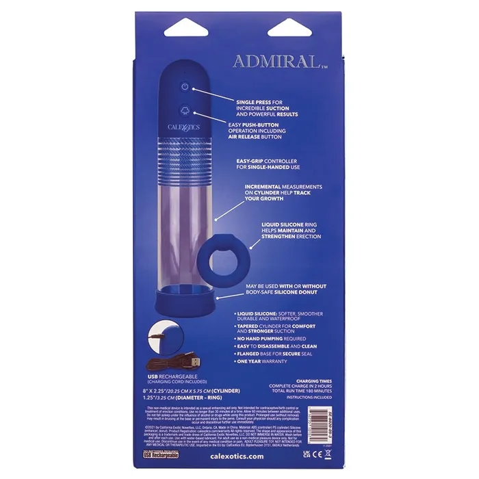 Male Sex Toys Cal Exotics Admiral Rechargeable Rock Hard Pump Kit Male Sex Toys Cal Exotics Admiral Rechargeable Rock Hard Pump Kit