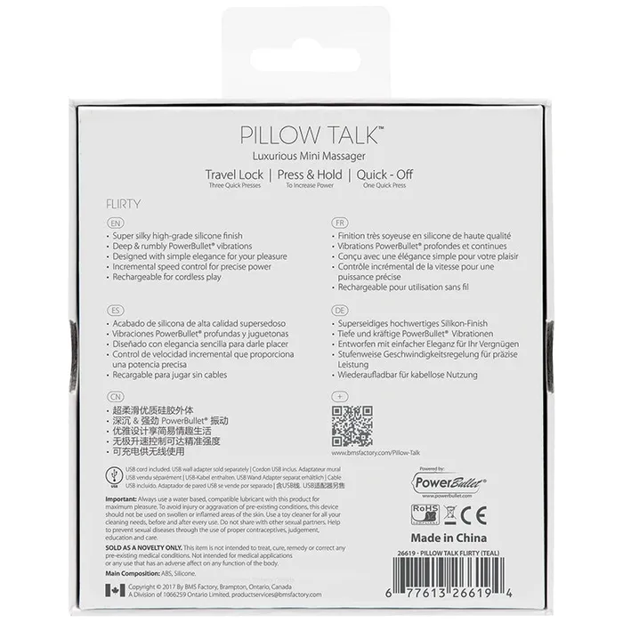 Pillow Talk Flirty Mini MassagerPink 425 BMS Vibrators