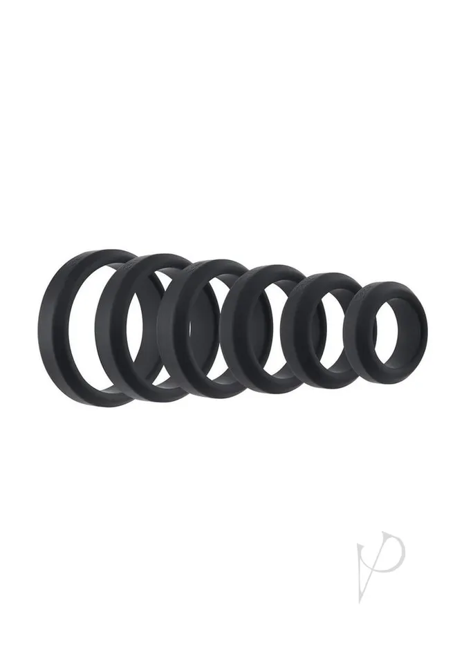 Adam and Eve Male Sex Toys Aande Penis Ring Set 6pc Black