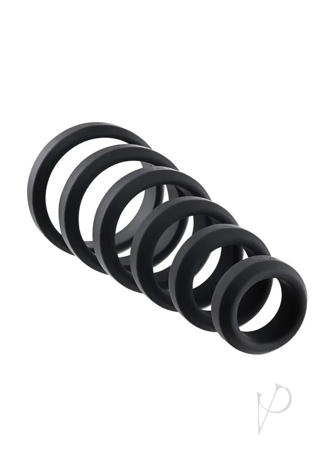 Adam and Eve Male Sex Toys Aande Penis Ring Set 6pc Black