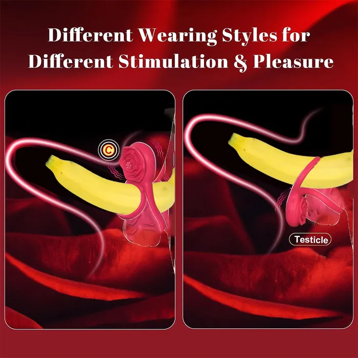 Oronova Male Sex Toys Rose Penis Ring Vibration Clitoral Toy