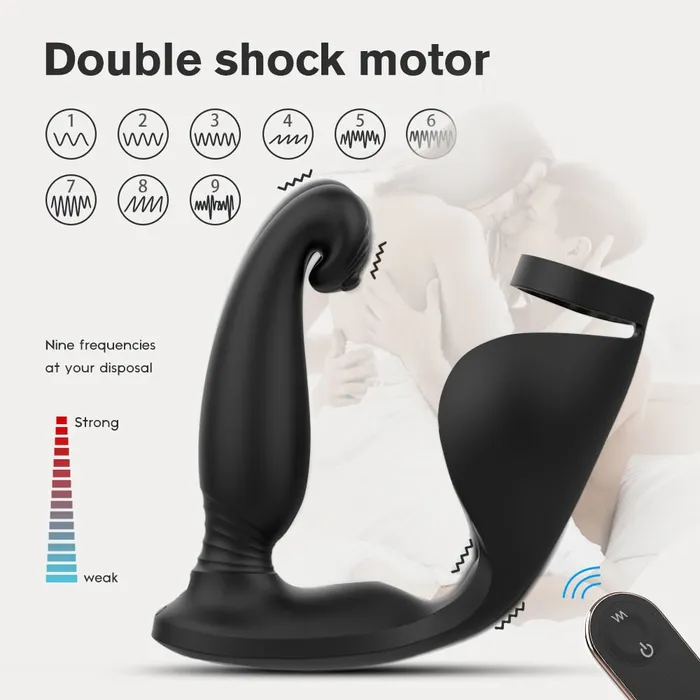 Anal Lusty Age Wireless Remote Anal Vibrator Prostate Massager Testicular Massage Butt Plug Delay Ejaculation Ring