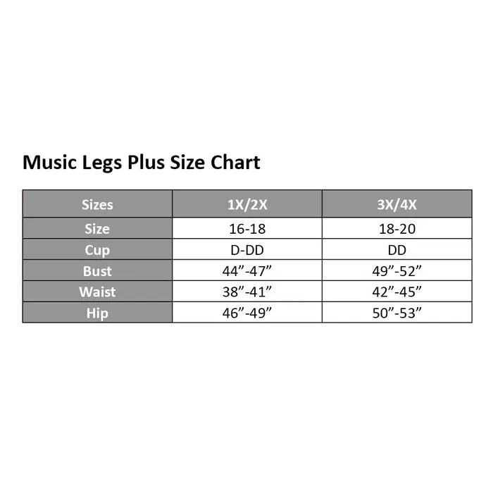 Music Legs Sheer Floral Lace Garter Belt GString Curvy Music Legs Hosiery