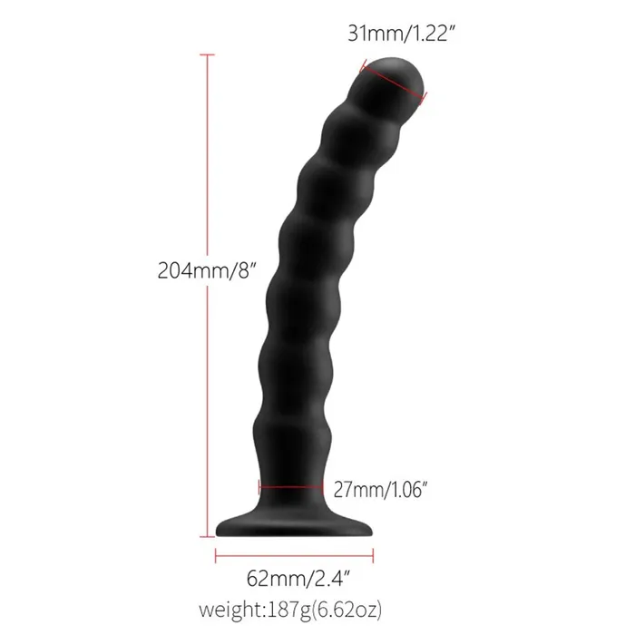 Domlust Anal Silicone Butt Plug 7 Pull Beads Anal Dildo G Spot Prostate Massager