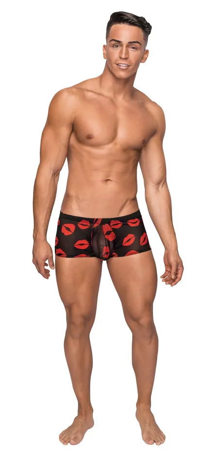 Male Power Anal Kiss Me Mini Short Medium Sheer Lips Black