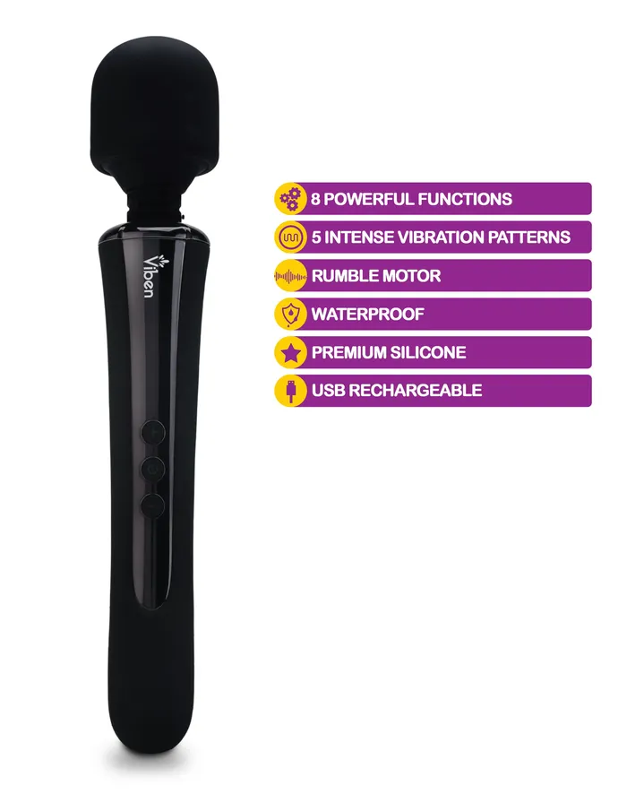 Obsession Black Intense Wand Massager Viben Vibrators Obsession Black Intense Wand Massager Viben Vibrators