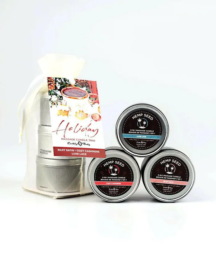 Sale Female Sex Toys 3in1 Hemp Seed Holiday Candle Trio 2 Oz