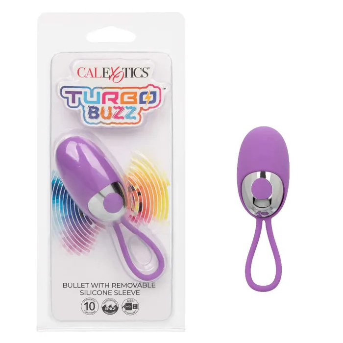 Turbo Buzz Bullet With Removable Silicone Sleeve Purple CalExotics Female Sex Toys Turbo Buzz Bullet With Removable Silicone Sleeve Purple CalExotics Female Sex Toys
