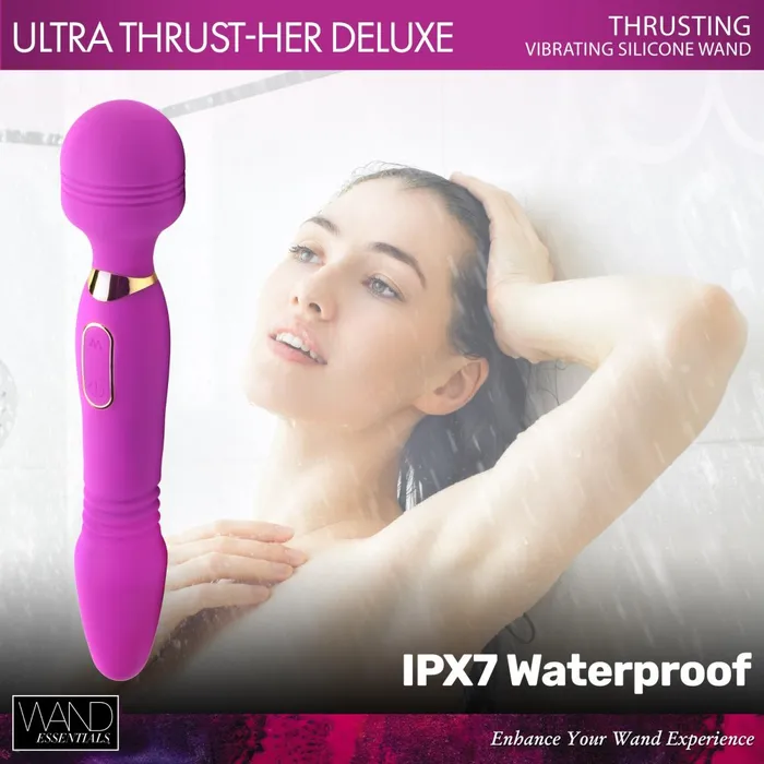 Vibrators Target Vibrator Sex Toy Deluxe Thrusting and Vibrating Silicone Wand Target Purple Toy XR Brands