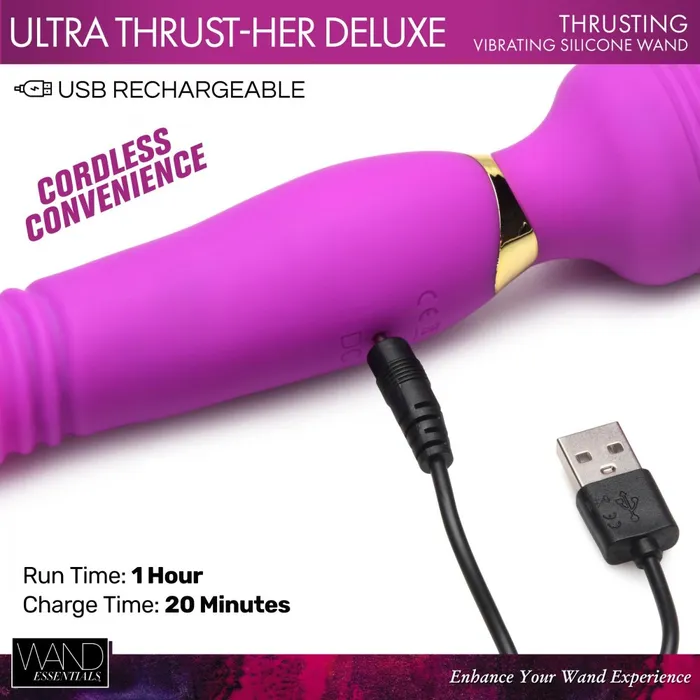 Vibrators Target Vibrator Sex Toy Deluxe Thrusting and Vibrating Silicone Wand Target Purple Toy XR Brands
