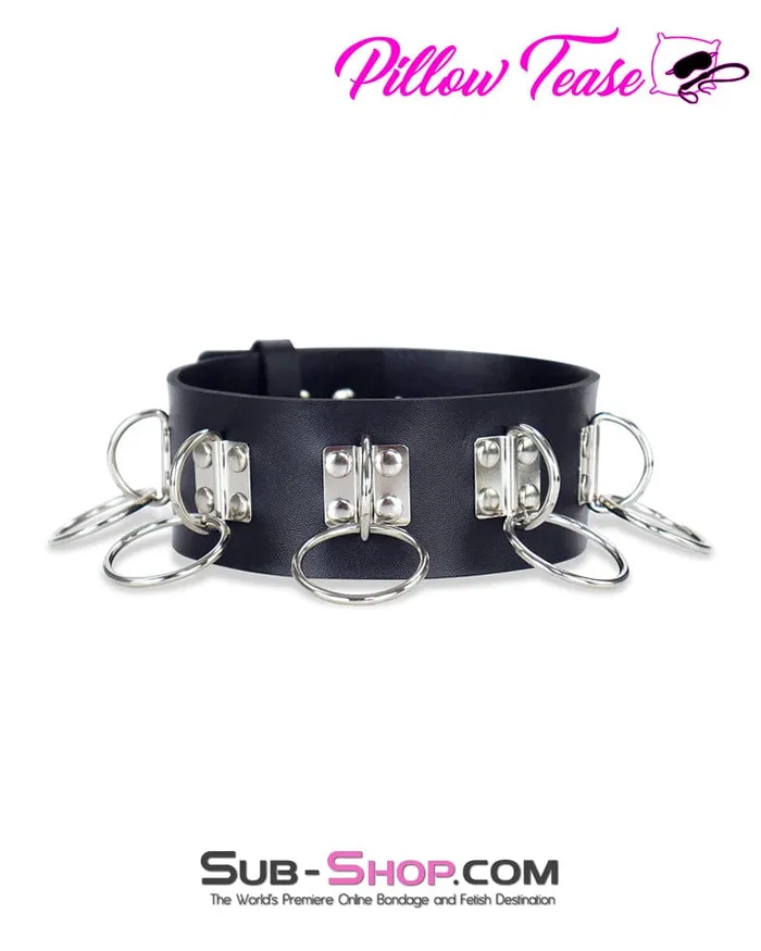 0714DL 5 Ring Bondage Slave Collar Idea Couples