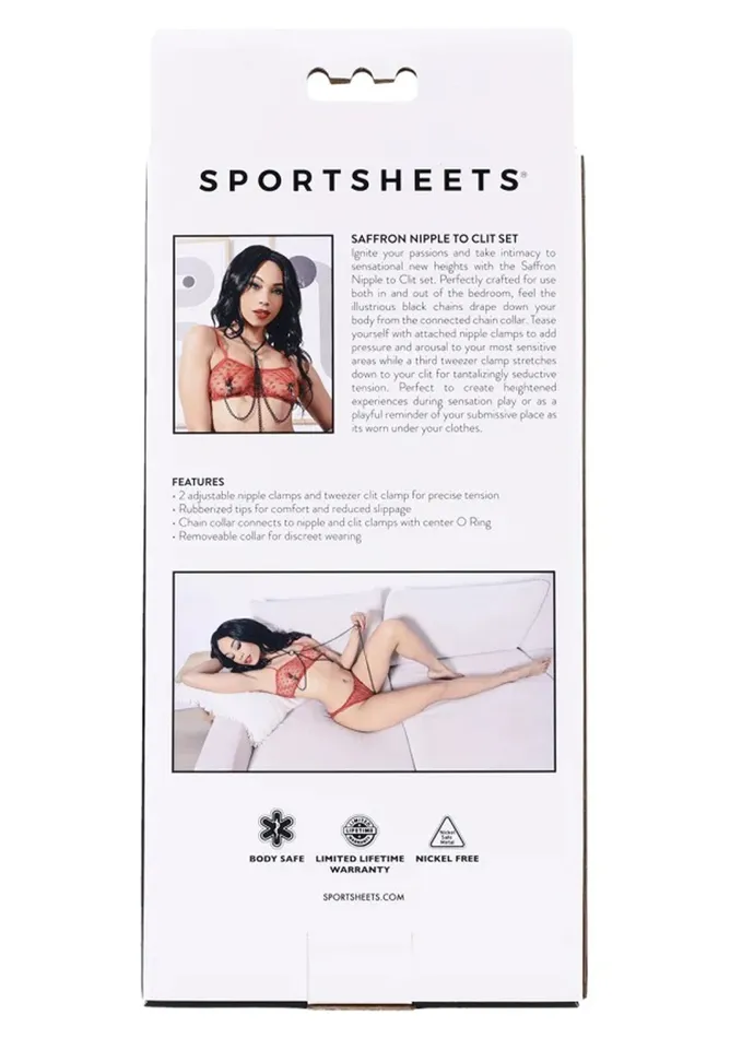 Anal Sportsheets Saffron Nipple to Clit Set Black Anal Sportsheets Saffron Nipple to Clit Set Black