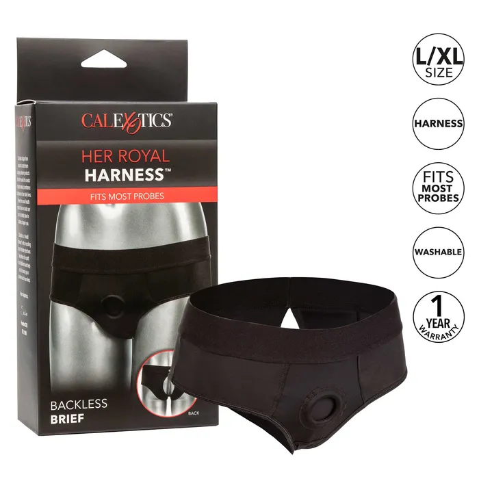 Female Sex Toys CalExotics Her Royal Harness Backless StrapOn Brief