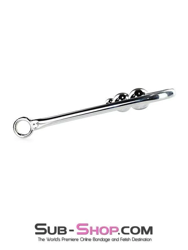 HSY Male Sex Toys 0500HSSIS Slut Training Steel Graduated Ball Tip Vaginal or Anal Hook with Tie Ring
