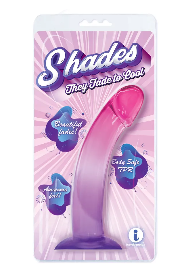 Icon Brands Dildos Shades 825 Smoothie Jelly Tpr Gradient Dong Purple and Pink Icon Brands Dildos Shades 825 Smoothie Jelly Tpr Gradient Dong Purple and Pink