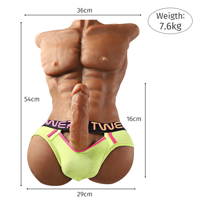  Male Sex Toys Abs Male Torso Doll with Dildo