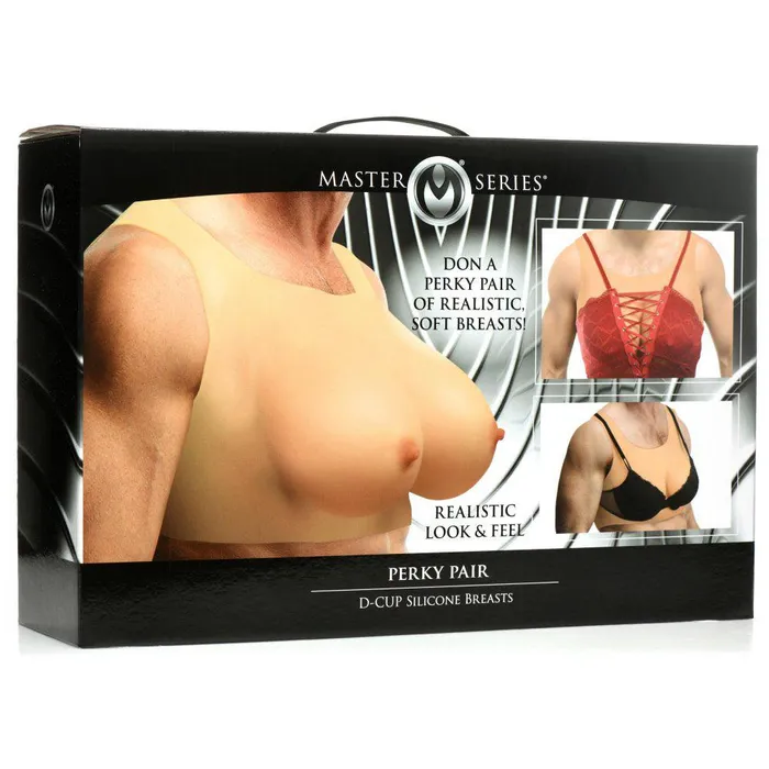 Male Sex Toys XR Brands Master Series Perky Pair DCup Silicone Breasts