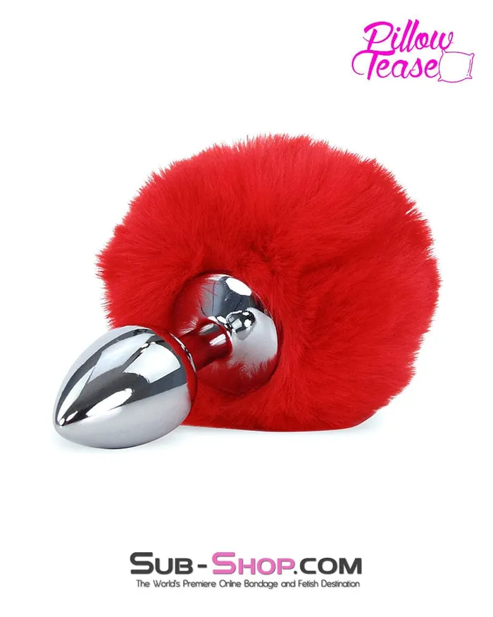 Moonwell Anal 8850M Red Tail Bunny Butt Tail Stainless Steel Anal Plug LAST CHANCE Final Closeout