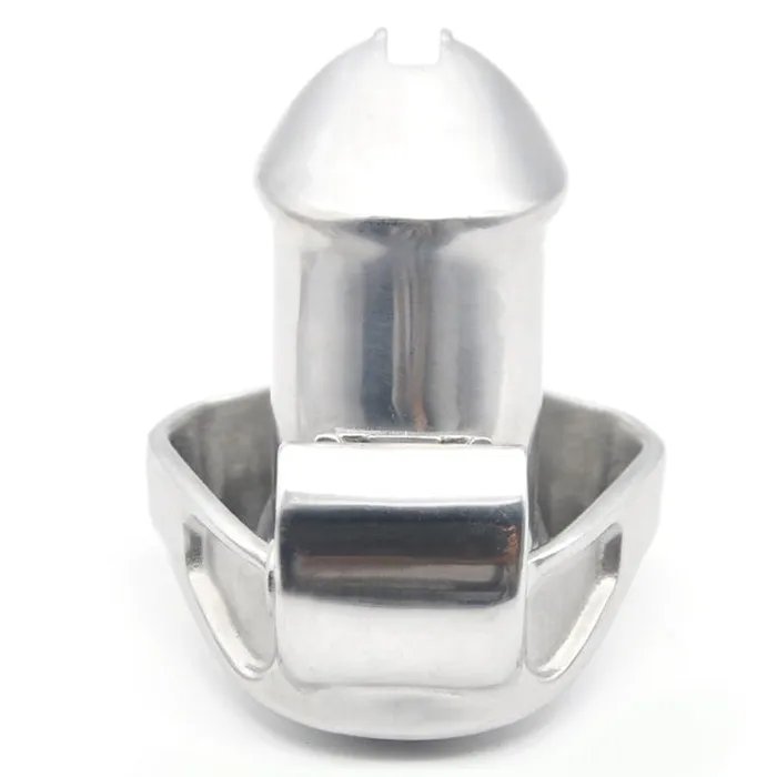 Moonwell Male Sex Toys 2709M Dick Steele Long High Security Chastity Cock Cage with Small Cock Cuff