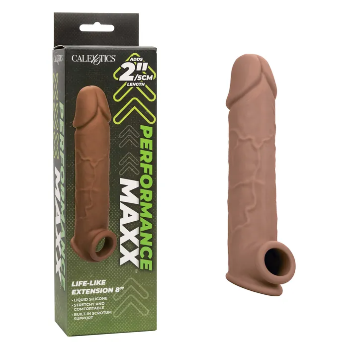 Performance Maxx LifeLike Extension 8 Inch Brown CalExotics Anal Performance Maxx LifeLike Extension 8 Inch Brown CalExotics Anal
