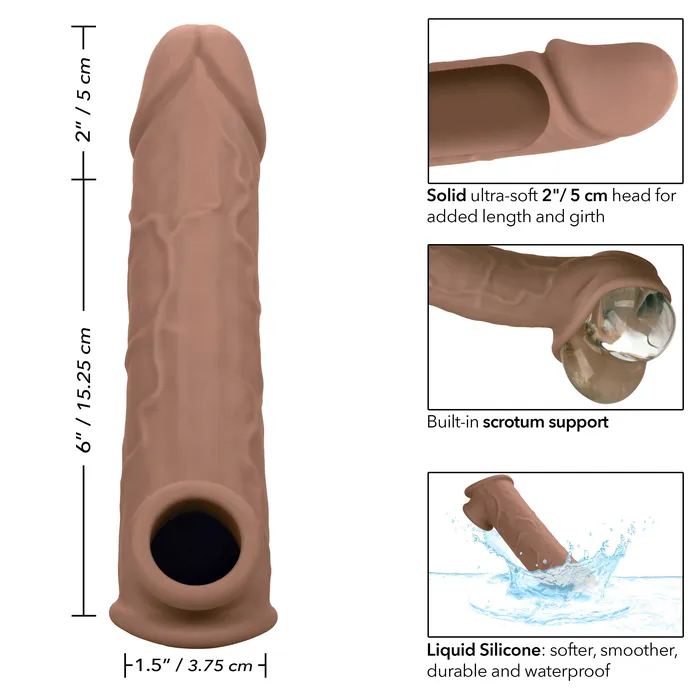 Performance Maxx LifeLike Extension 8 Inch Brown CalExotics Anal Performance Maxx LifeLike Extension 8 Inch Brown CalExotics Anal