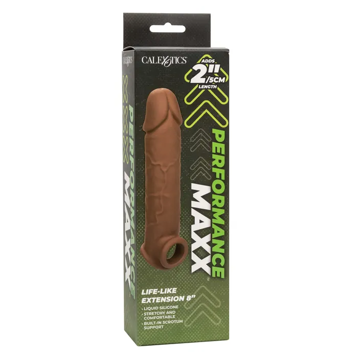 Performance Maxx LifeLike Extension 8 Inch Brown CalExotics Anal Performance Maxx LifeLike Extension 8 Inch Brown CalExotics Anal