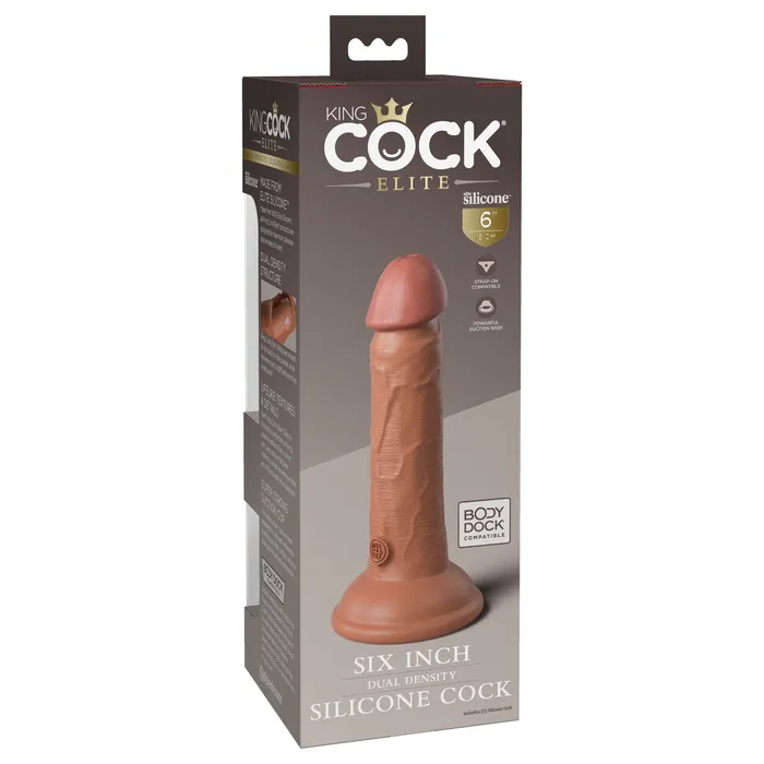 Pipedream Dildos King Cock Elite 6 Inch Silicone Dual Density Cock Tan Pipedream Dildos King Cock Elite 6 Inch Silicone Dual Density Cock Tan