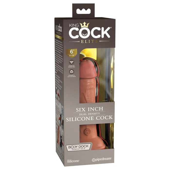 Pipedream Dildos King Cock Elite 6 Inch Silicone Dual Density Cock Tan Pipedream Dildos King Cock Elite 6 Inch Silicone Dual Density Cock Tan