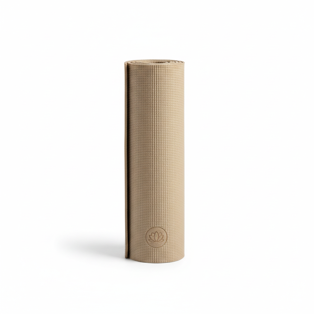 FlexPeak Yoga & Exercise Mat - rolled premium exercise mat on white background