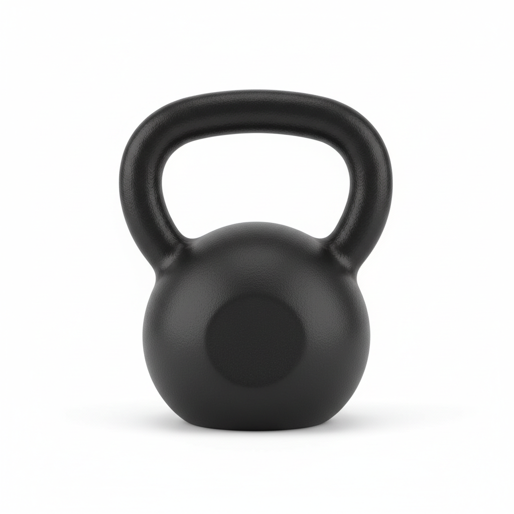 FlexPeak Cast Iron Kettlebell - sleek black cast iron on white background