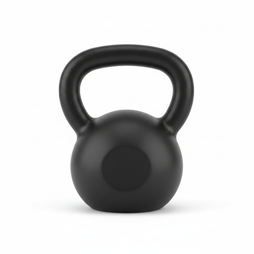 FlexPeak Cast Iron Kettlebell - sleek black cast iron on white background